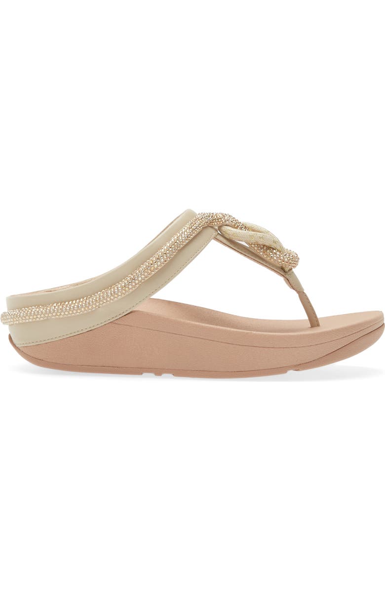 FitFlop Fino Crystal Flip Flop, Alternate, color, Stone Beige
