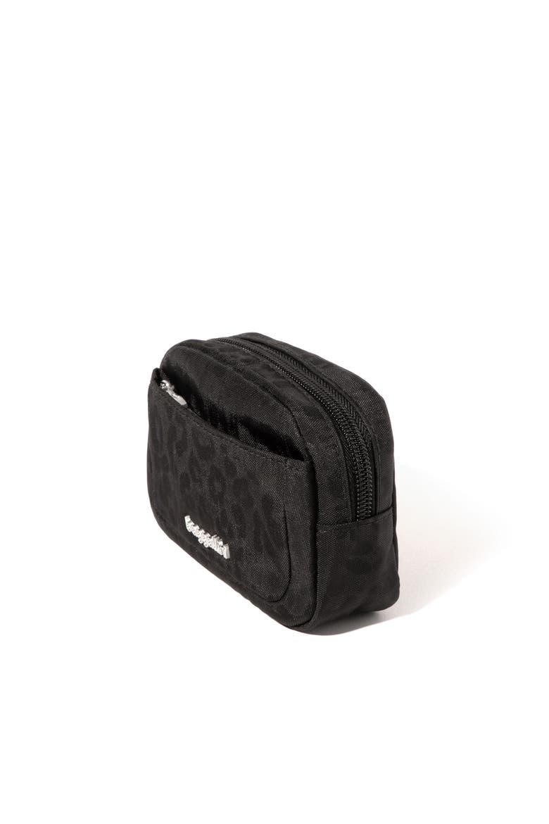 Mini Pocket Cosmetic Bag, Alternate, color, Black Cheetah Emboss