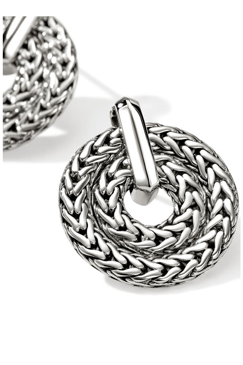 Icon Link Frontal Hoop Earrings, Alternate, color, SILVER