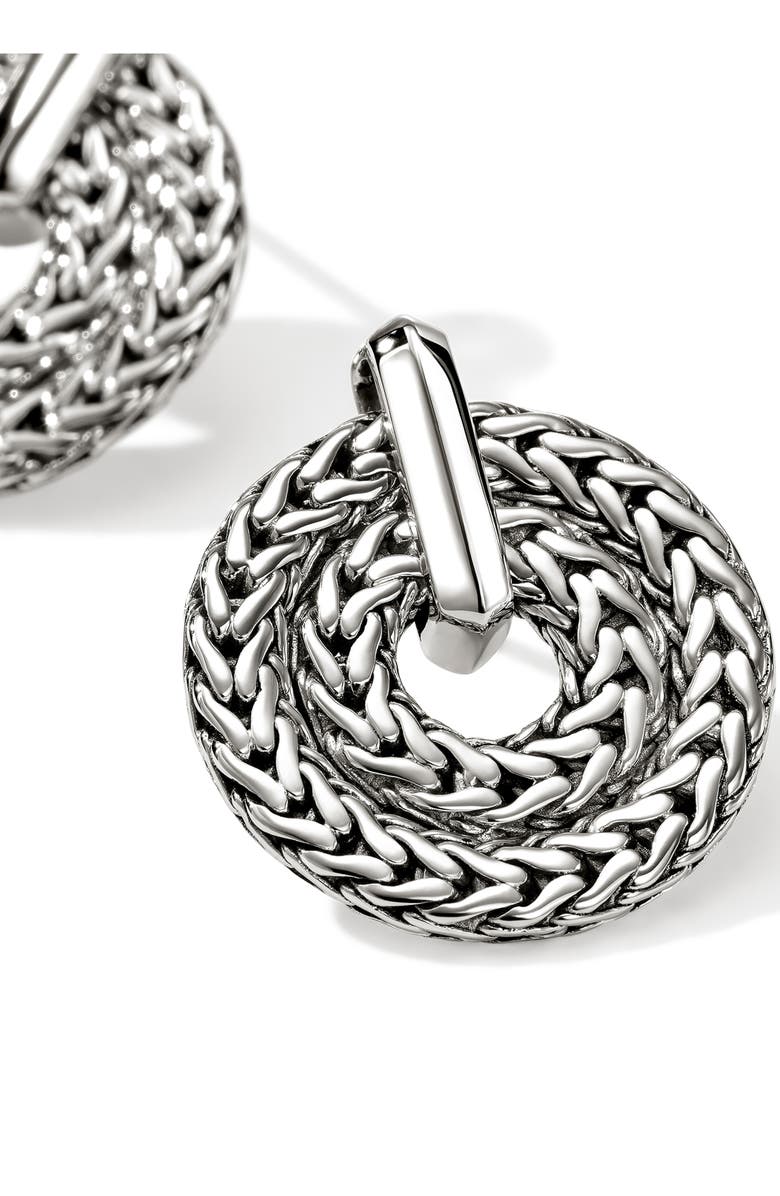 John Hardy Icon Link Frontal Hoop Earrings, Alternate, color, Silver