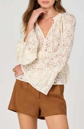 ASTR the Label Tiered Bell Sleeve Lace Top