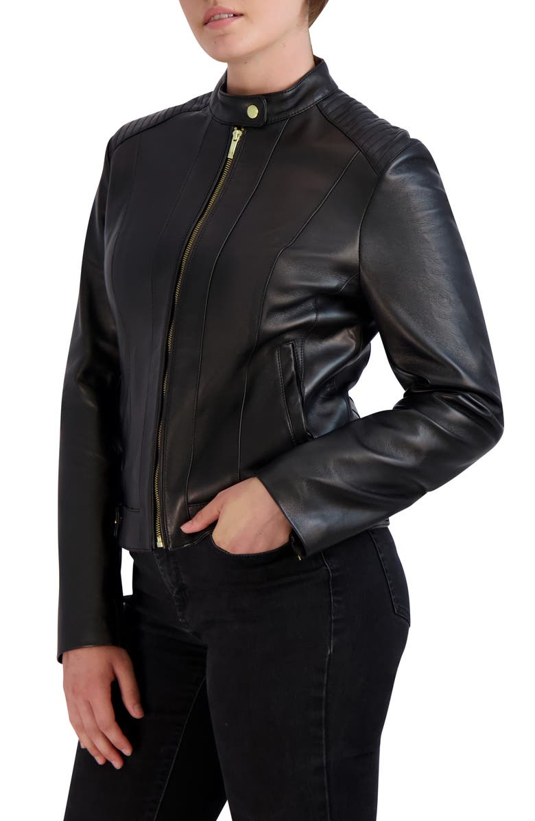 Cole Haan Racer Leather Jacket, Alternate, color, 