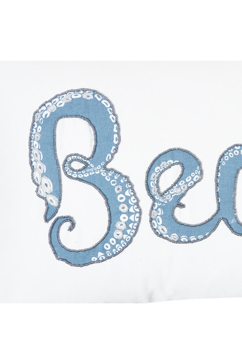 Octopus Tentacles "Beach" Beaded Decorative Accent Pillow, Alternate, color, Blue