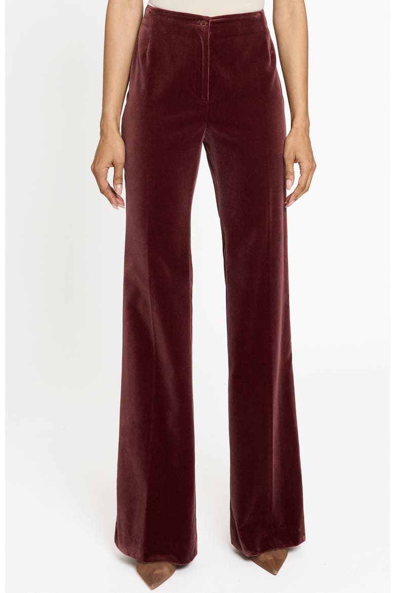 Elizabeth Flared Leg Pant in Luxury Velvet, Main, color, DUSTY MAUVE