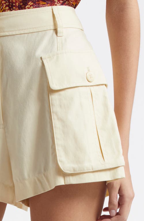 Ulla Johnson Sadie High Waist Cargo Shorts In Cowrie