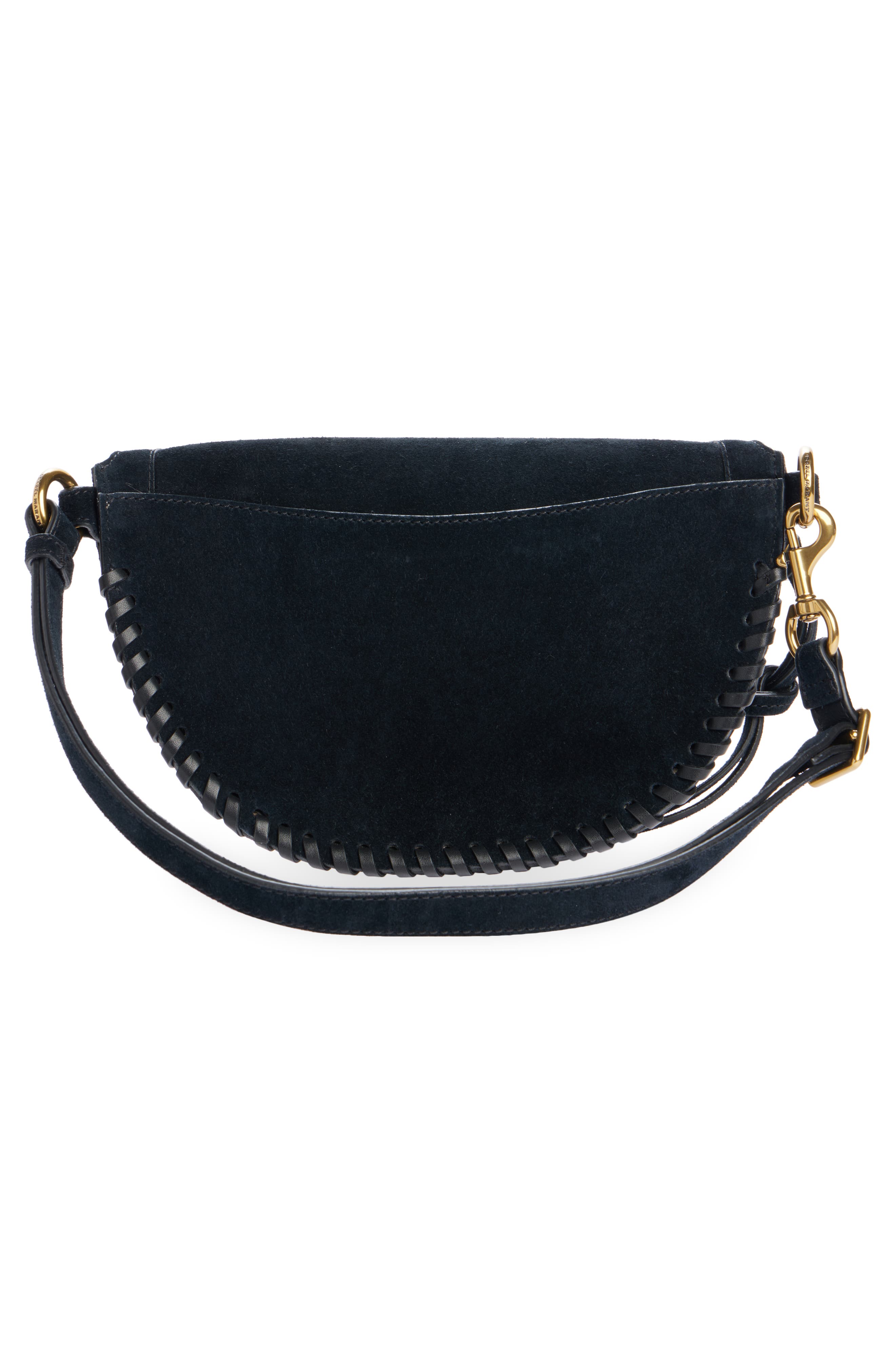 Isabel Marant Skano Suede Crossbody Bag, Alternate, color, Black