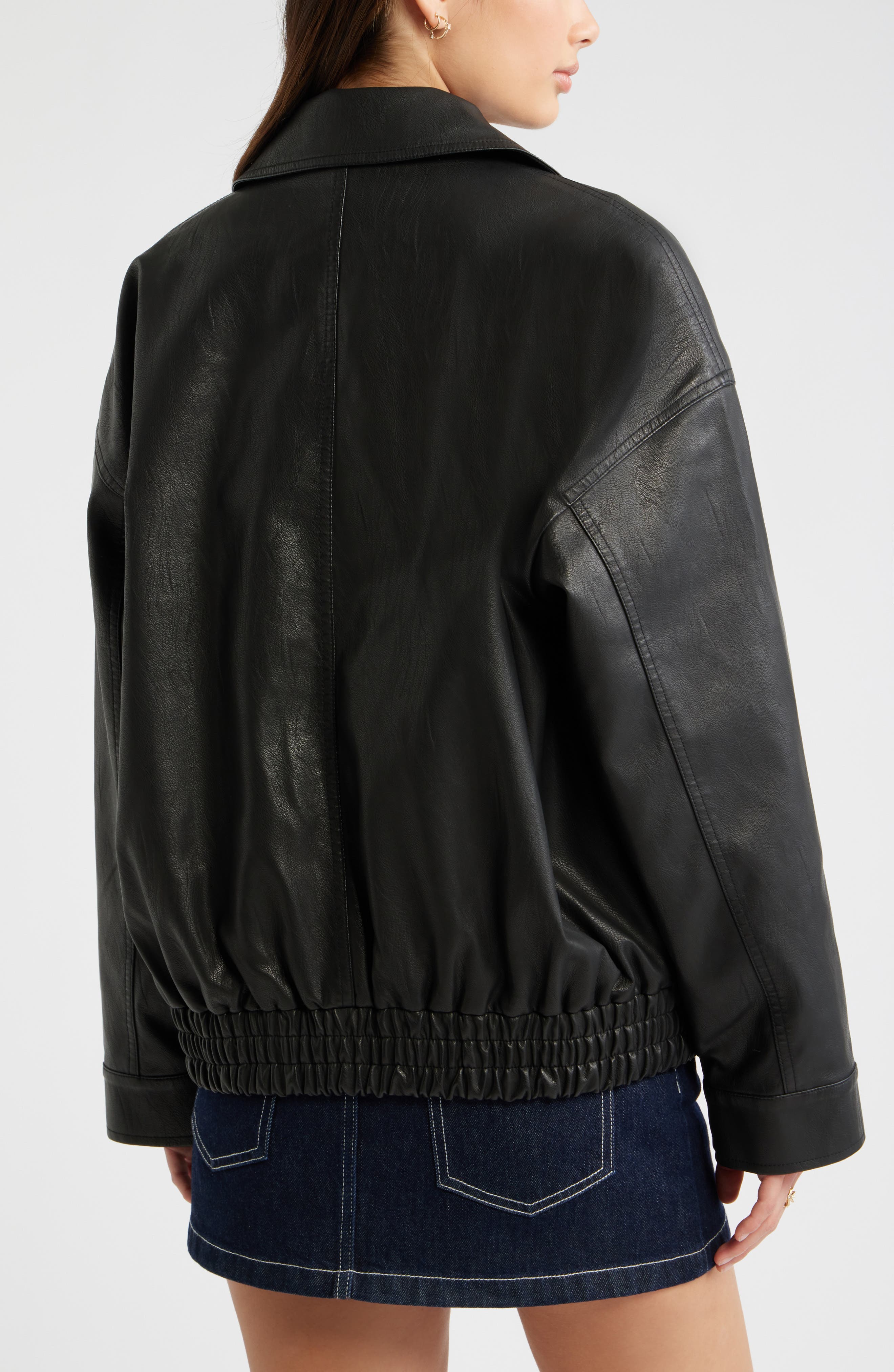 Женские куртки BP. Relaxed Faux Leather Jacket — фото 3