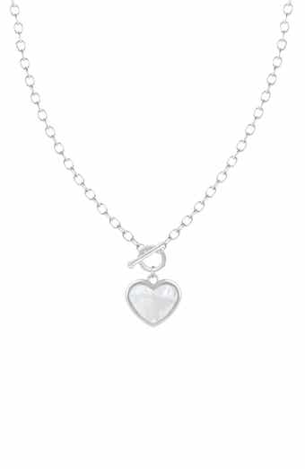 Mother of Pearl Shell Heart Pendant Necklace