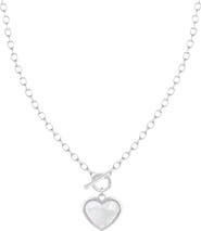 SPLENDID PEARLS Mother of Pearl Shell Heart Pendant Necklace