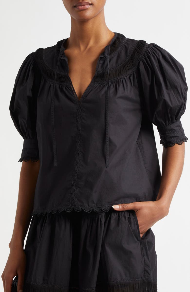 Ulla Johnson Dylan Puff Sleeve Cotton Top, Alternate, color,
