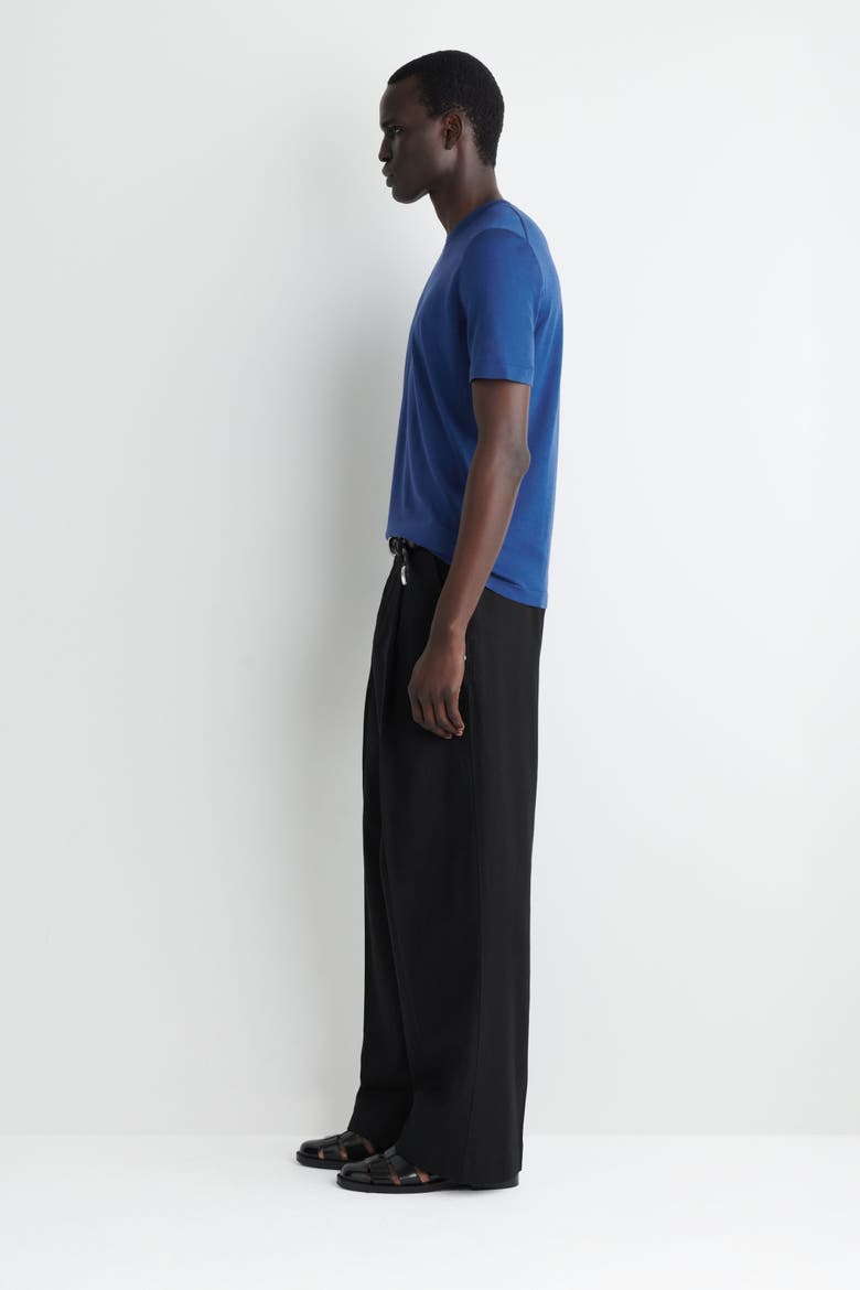 Slim Knitted Silk T-Shirt, Alternate, color, BLUE