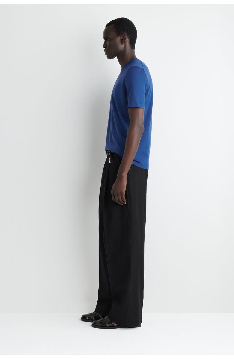 COS Slim Knitted Silk T-Shirt, Alternate, color, Blue