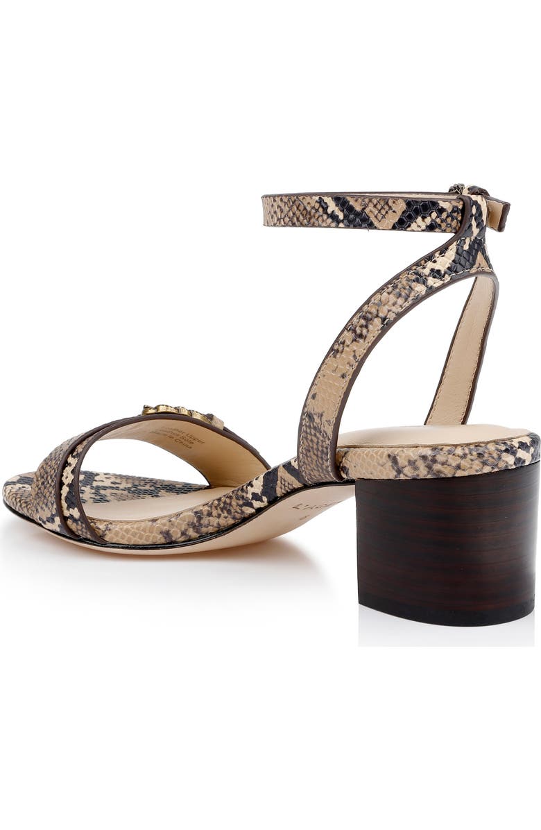 L'AGENCE Hughette Snakeskin Embossed Ankle Strap Sandal, Alternate, color,