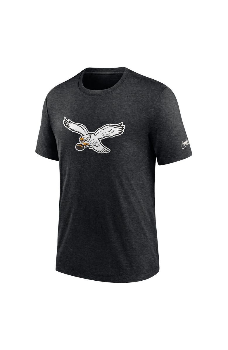 Nike Men's Nike Heather Black Philadelphia Eagles Rewind Logo Tri-Blend T-Shirt, Alternate, color, 