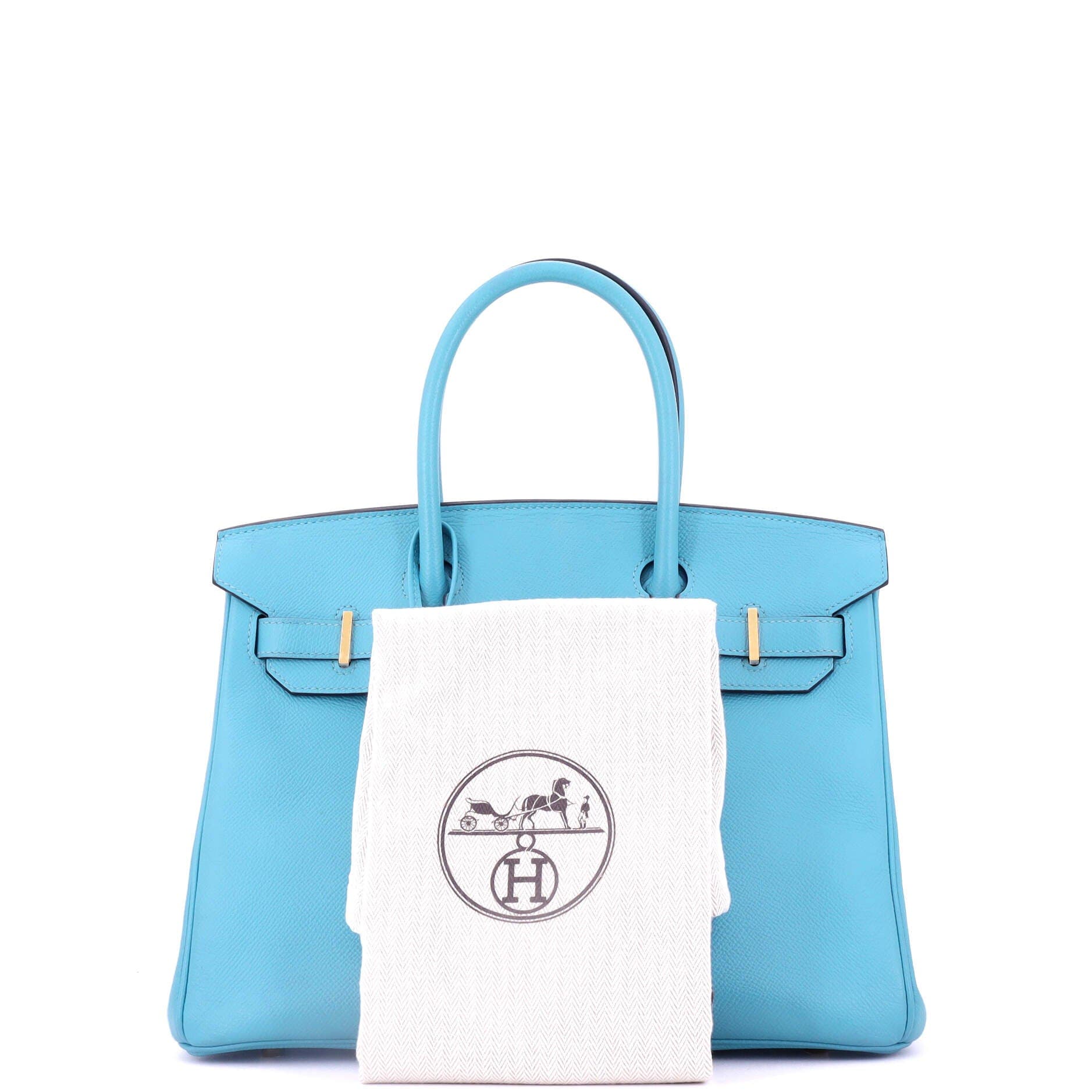 Pre-Owned Hermes Birkin Handbag Blue Epsom with Gold Hardware 30, Alternate, color, 