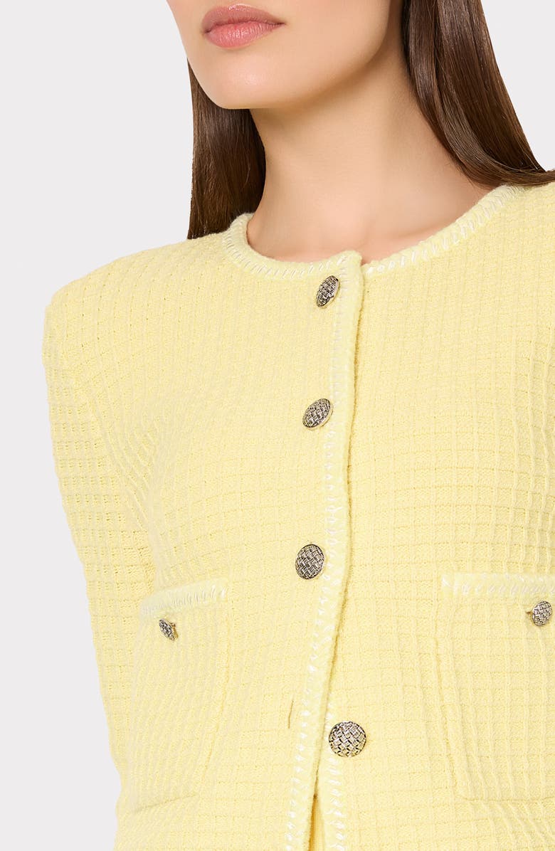 Milly Sade Textured Cardigan, Alternate, color, Lt Yellow