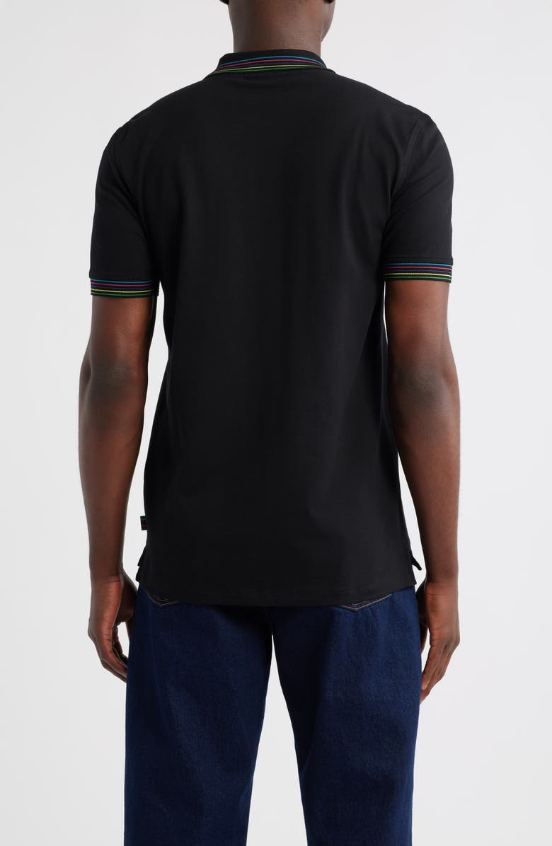 PS Paul Smith Tipped Stretch Cotton Polo, Alternate, color, Black