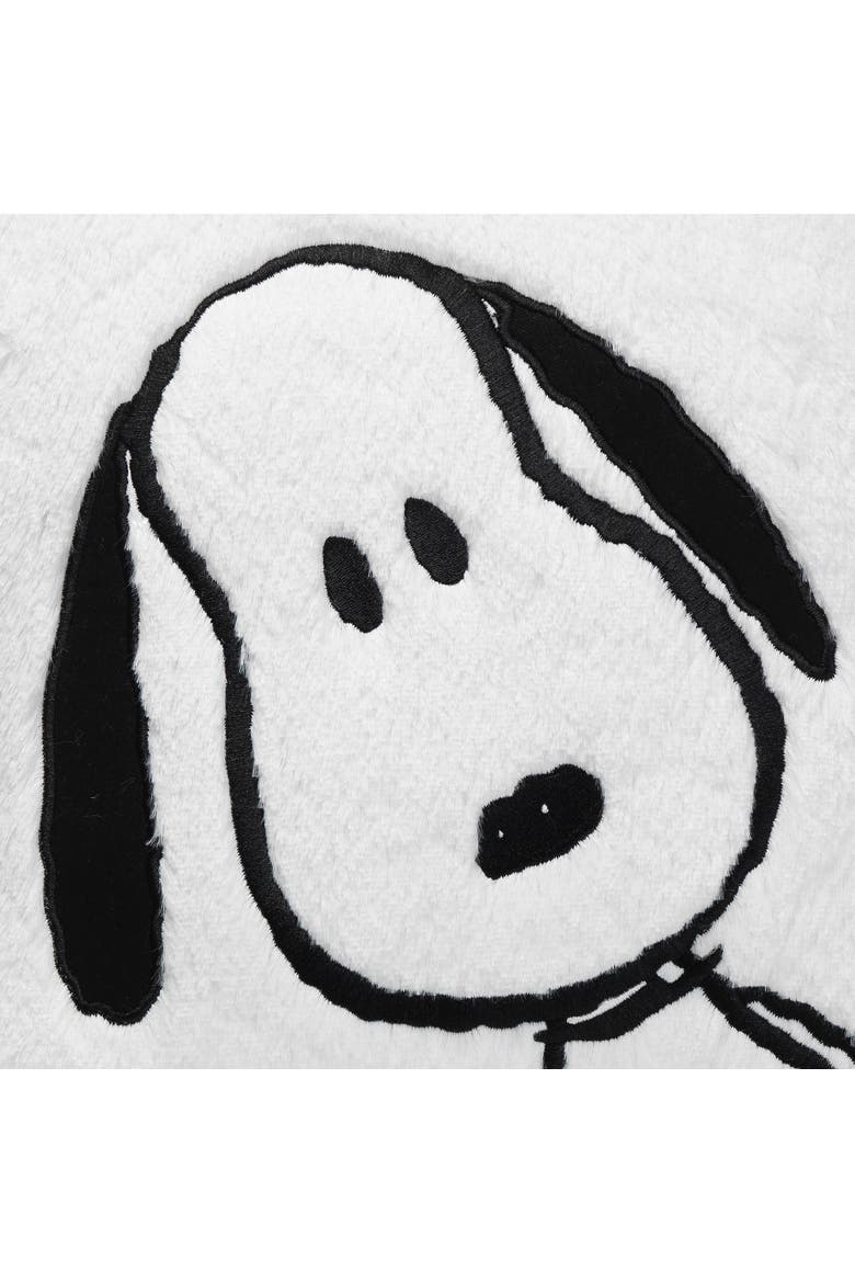 Classic Snoopy Furry Decorative Nursery Throw Pillow, Alternate, color, White