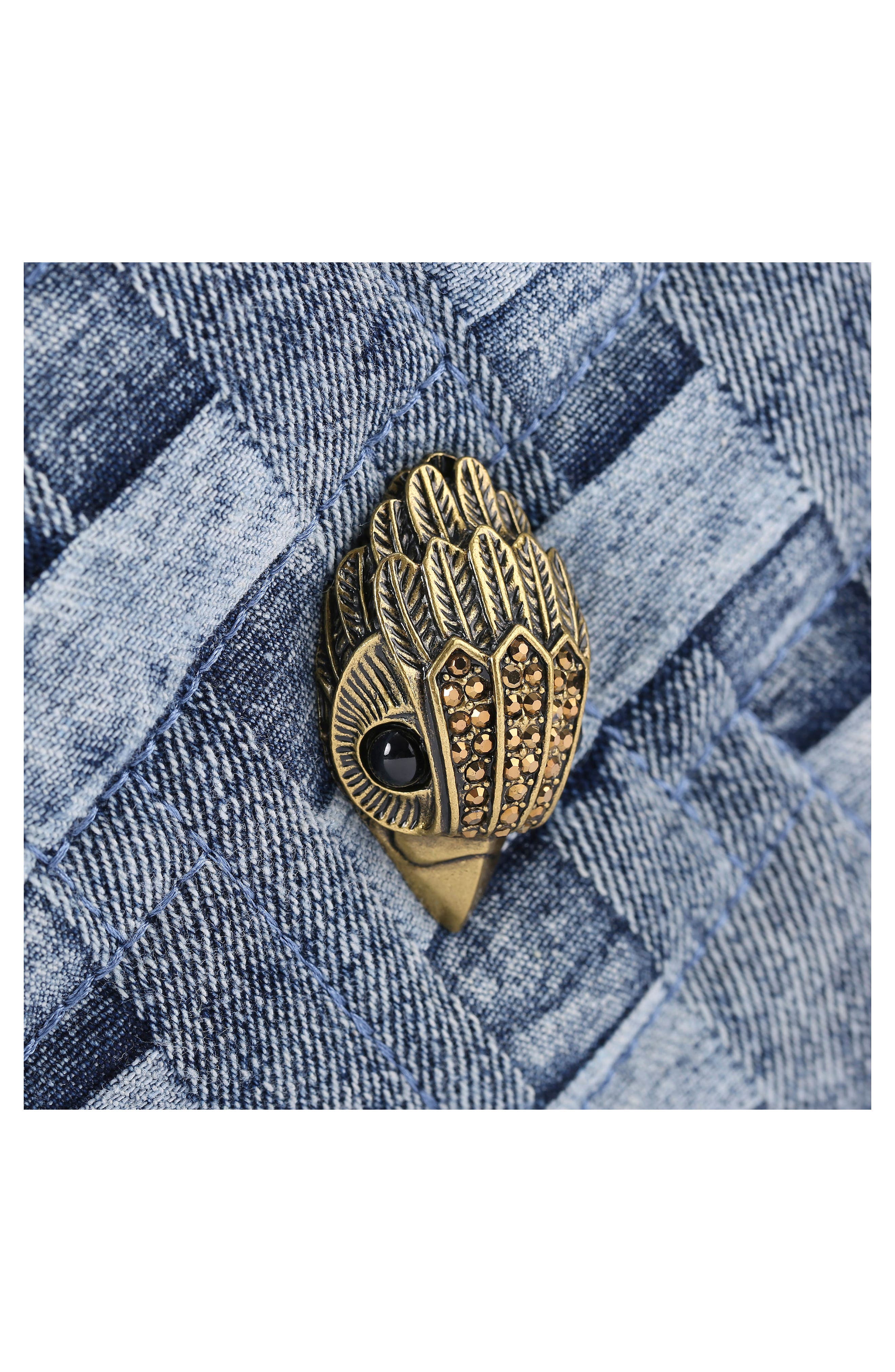 Kurt Geiger London Kensington Drawstring Denim Shoulder Bag, Alternate, color, 