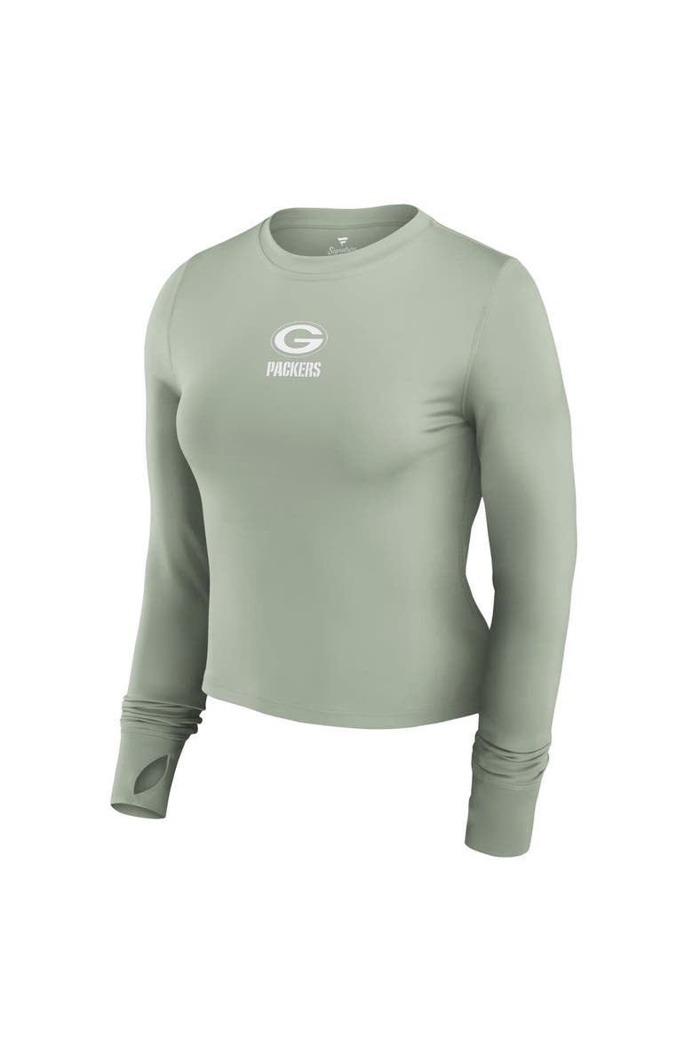 FANATICS Women's Fanatics Green Green Bay Packers Studio Fitted Long Sleeve Gym Top, Alternate, color, Green