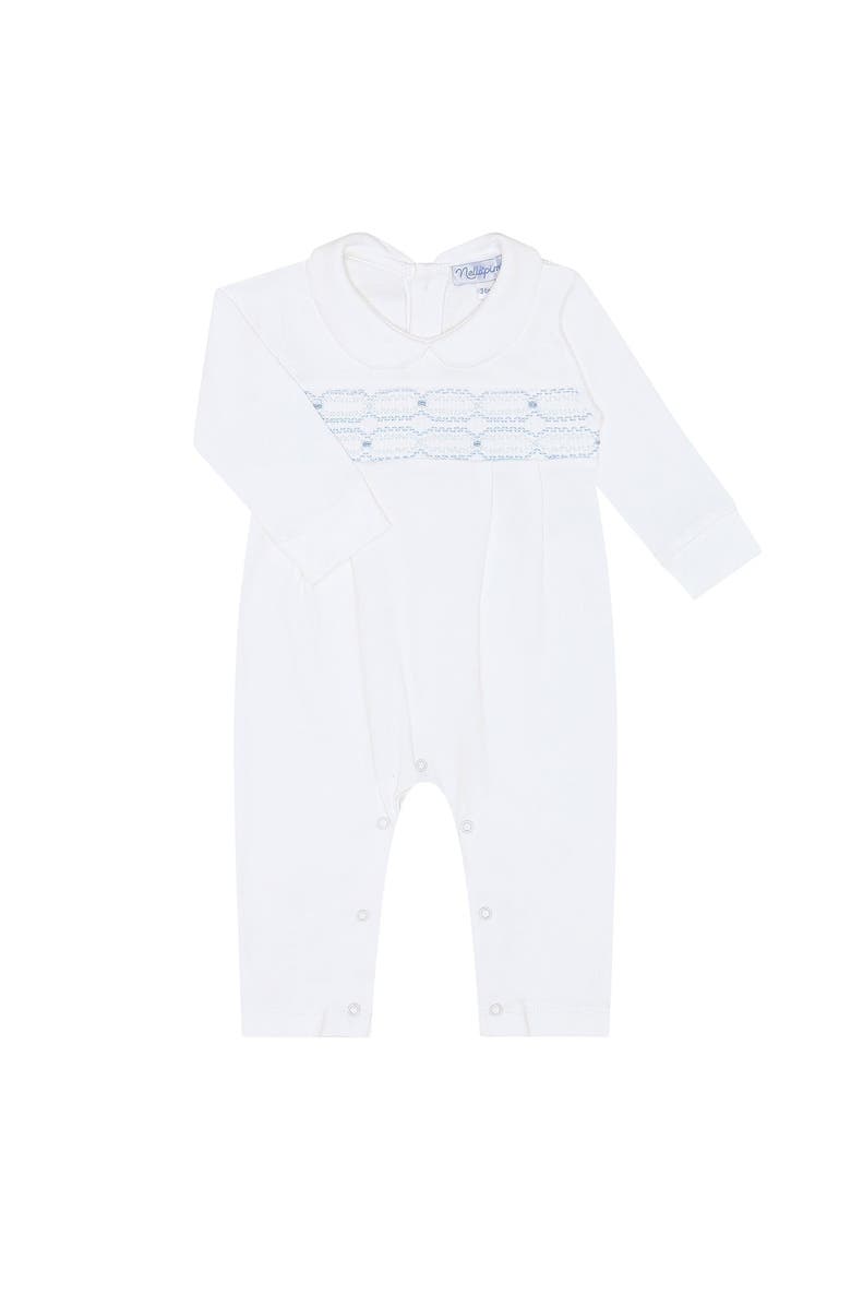 Nellapima Signature Smocked Boys Playsuit - Baby, Alternate, color,