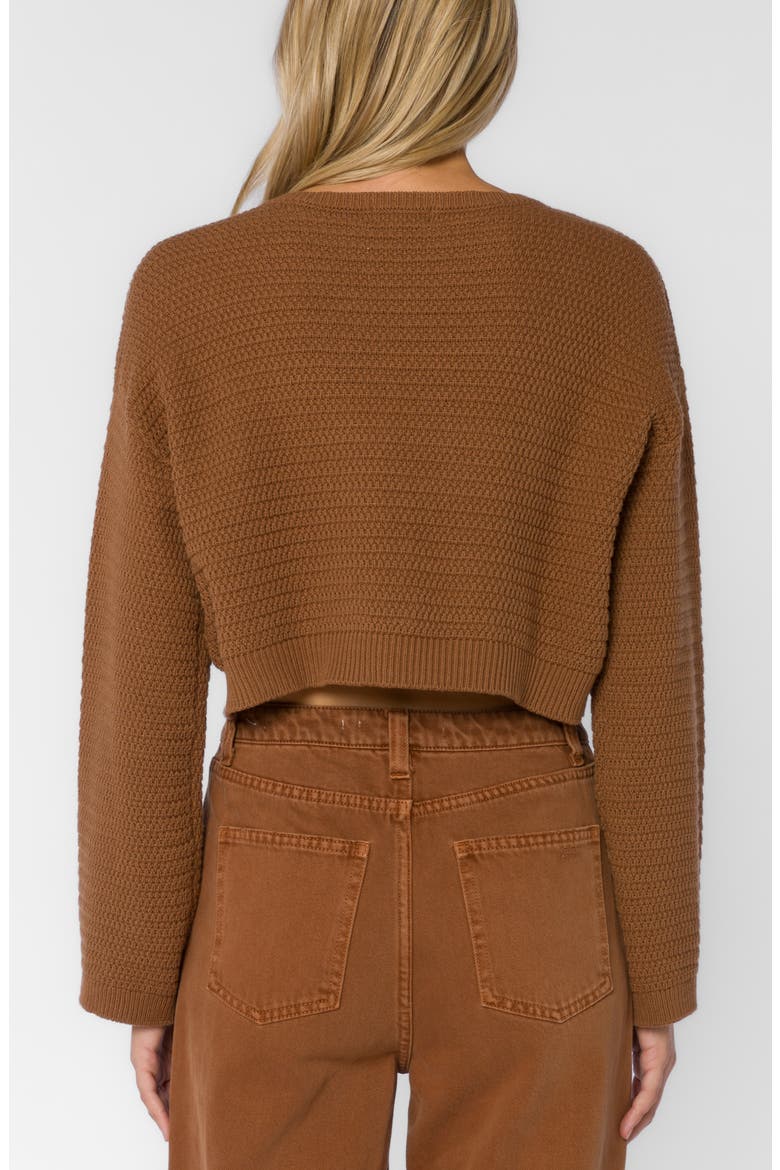 Carla Crop Sweater, Alternate, color, RUSTY BROW