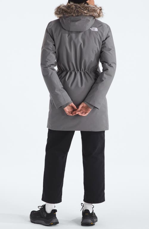 The North Face Arctic Waterproof 600-fill-power Down Parka With Faux Fur Trim In Gray