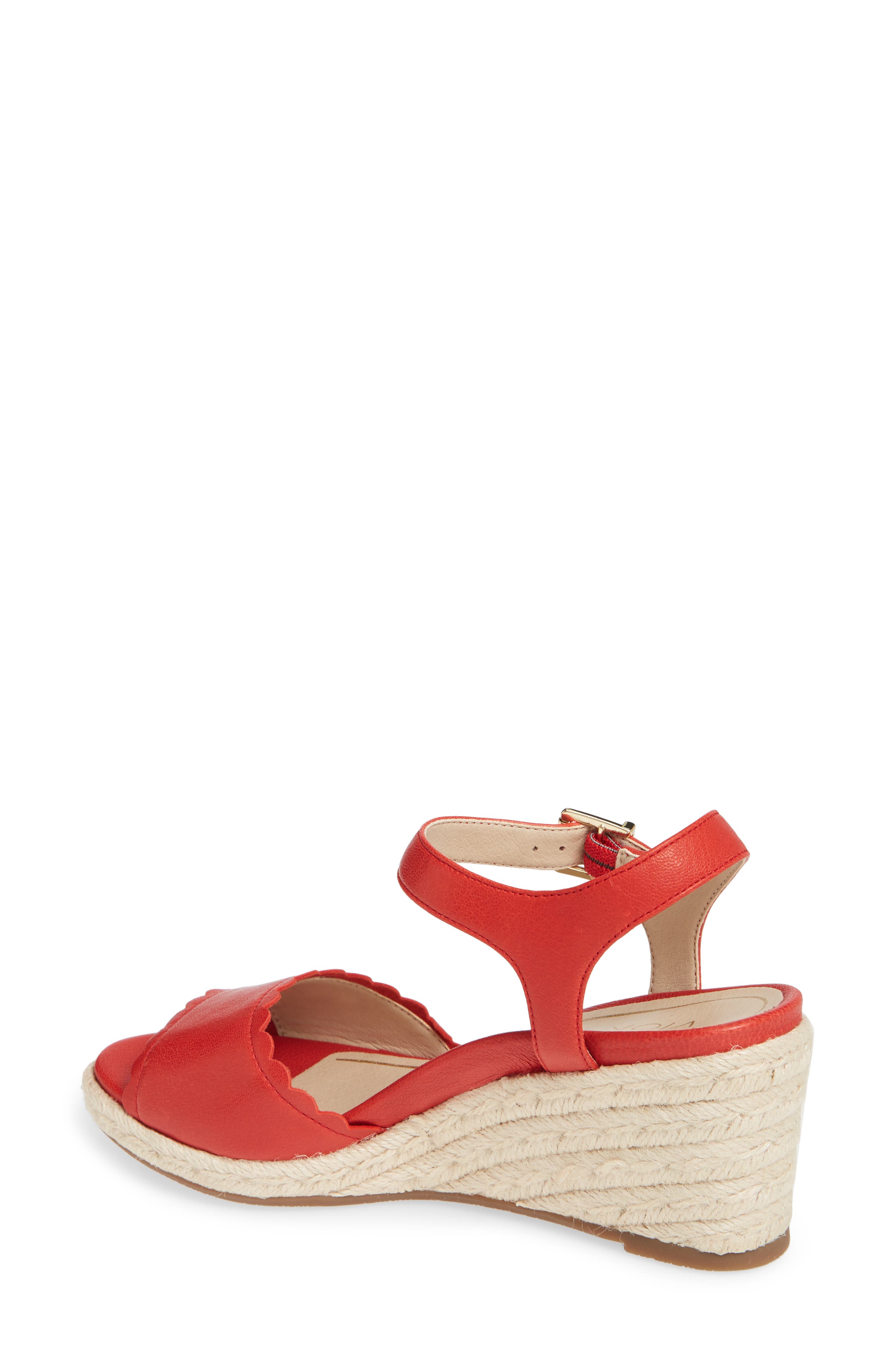 Stephany Wedge Sandal, Alternate, color, CHERRY