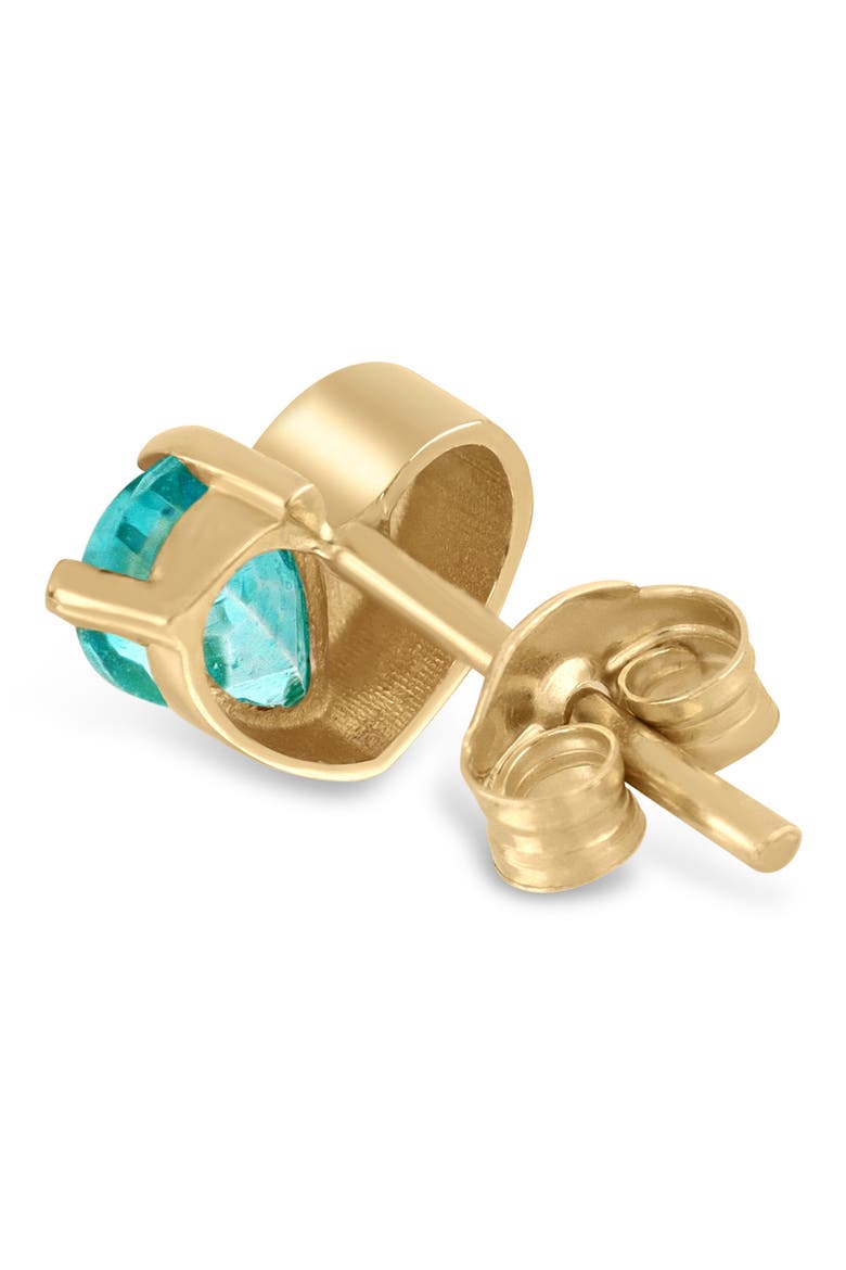 14K Gold Paraiba Topaz Heart Stud Earrings, Alternate, color, 14K YELLOW GOLD