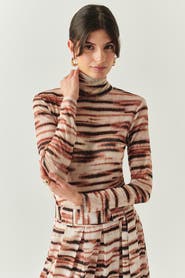 Exquise Cheyenne Turtleneck Mesh Blouse
