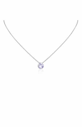 Birthstone Cubic Zirconia Bezel Pendant Necklace