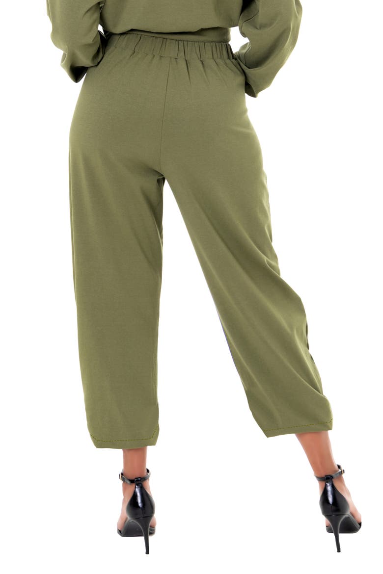 Crop Barrel Leg Pants, Alternate, color, ARMY
