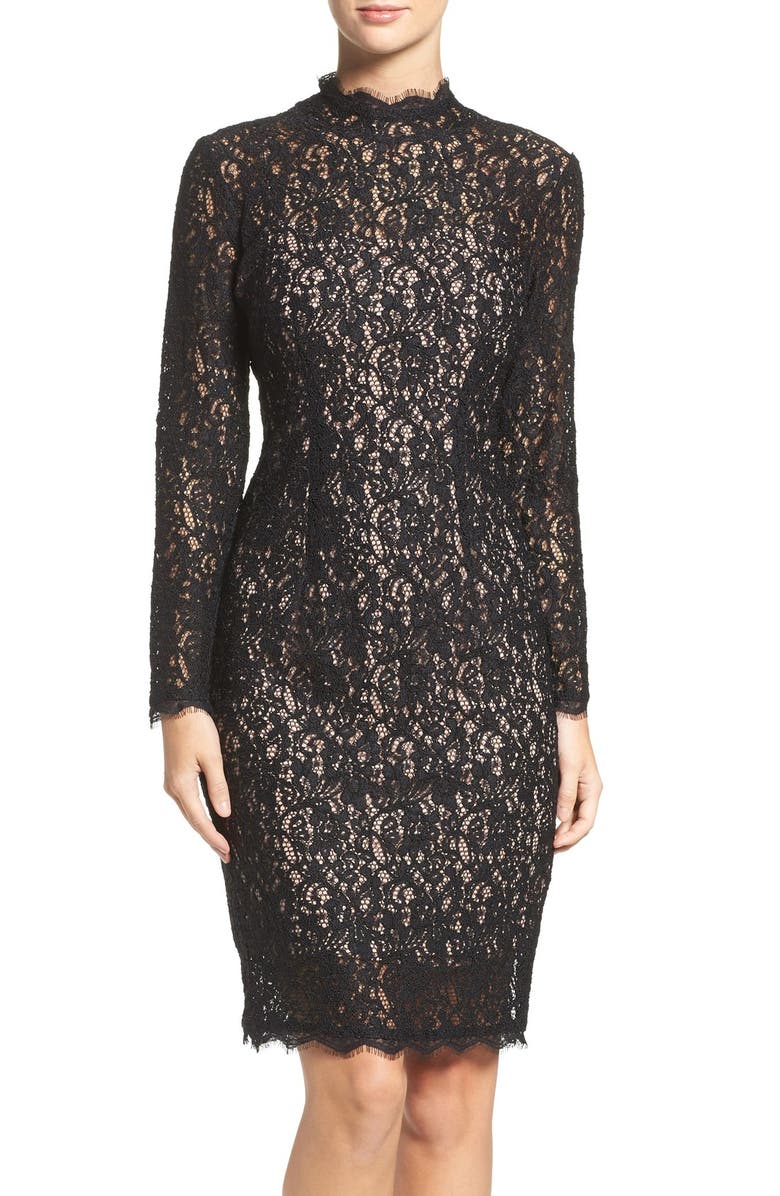 Adrianna Papell Corded Lace Sheath Dress, Main, color,