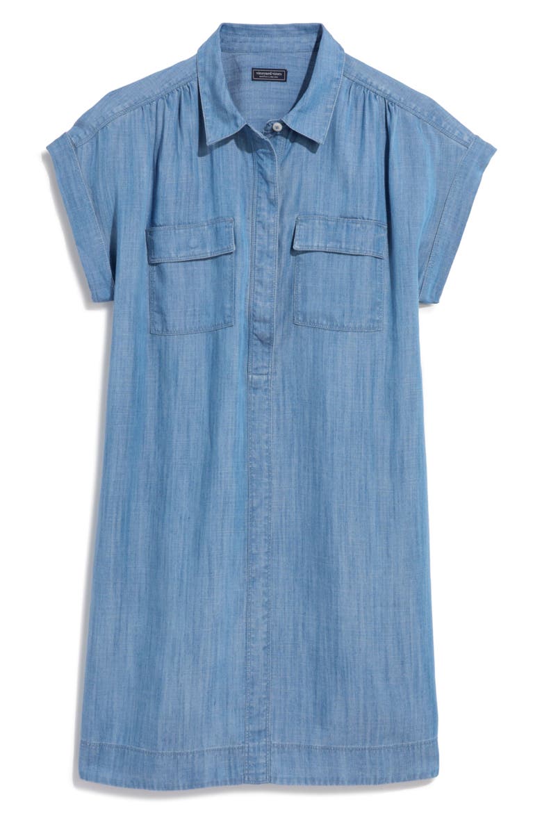 Margo Chambray Popover Shirtdress, Alternate, color, BLUE MIRAGE
