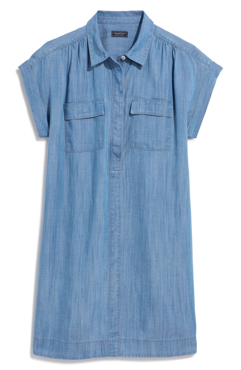 vineyard vines Margo Chambray Popover Shirtdress, Alternate, color, Blue Mirage