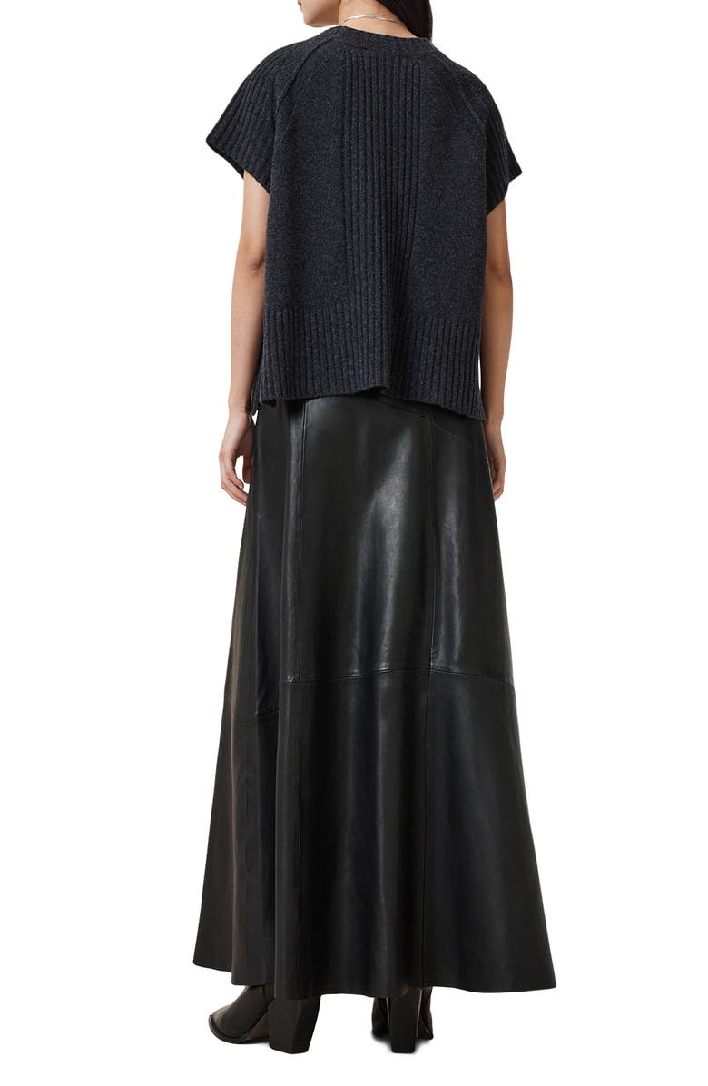 AllSaints Giana Leather Maxi Skirt, Alternate, color, 
