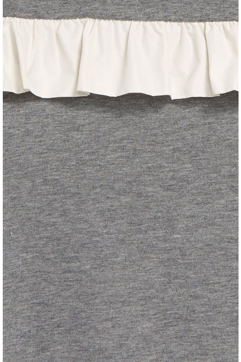 Kids' Ruffle Detail Heathered Sweatshirt, Alternate, color, GREY