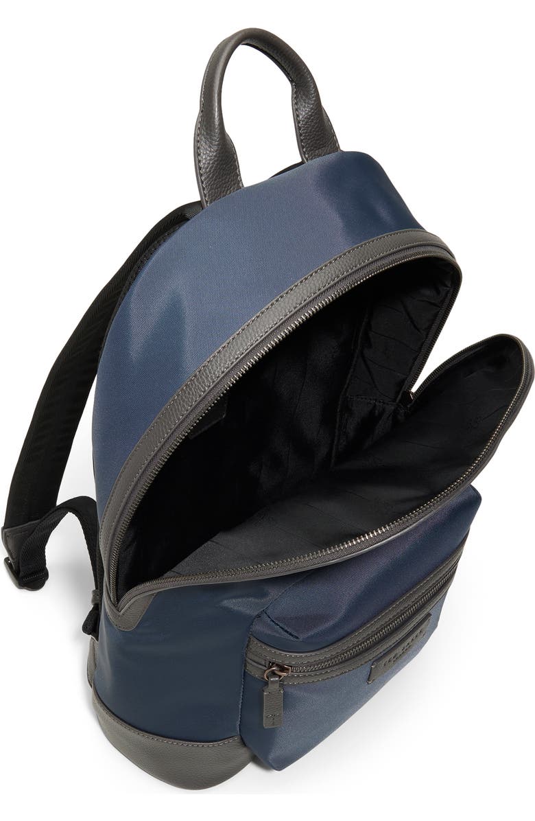 Ted Baker London Patrick Nylon Backpack, Alternate, color, Navy Nylon/ Black Coffee