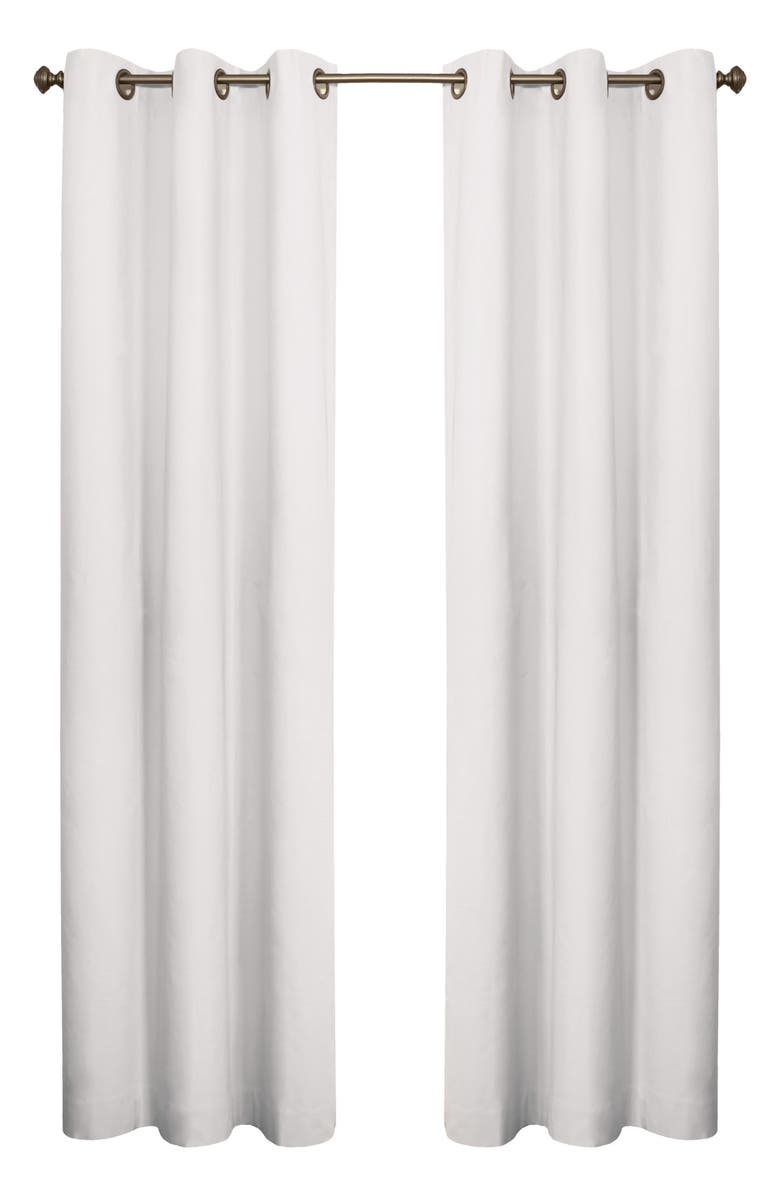 Outdoor Decor by Commonwealth Set of 2 Cotton Curtain Panels, Main, color, White