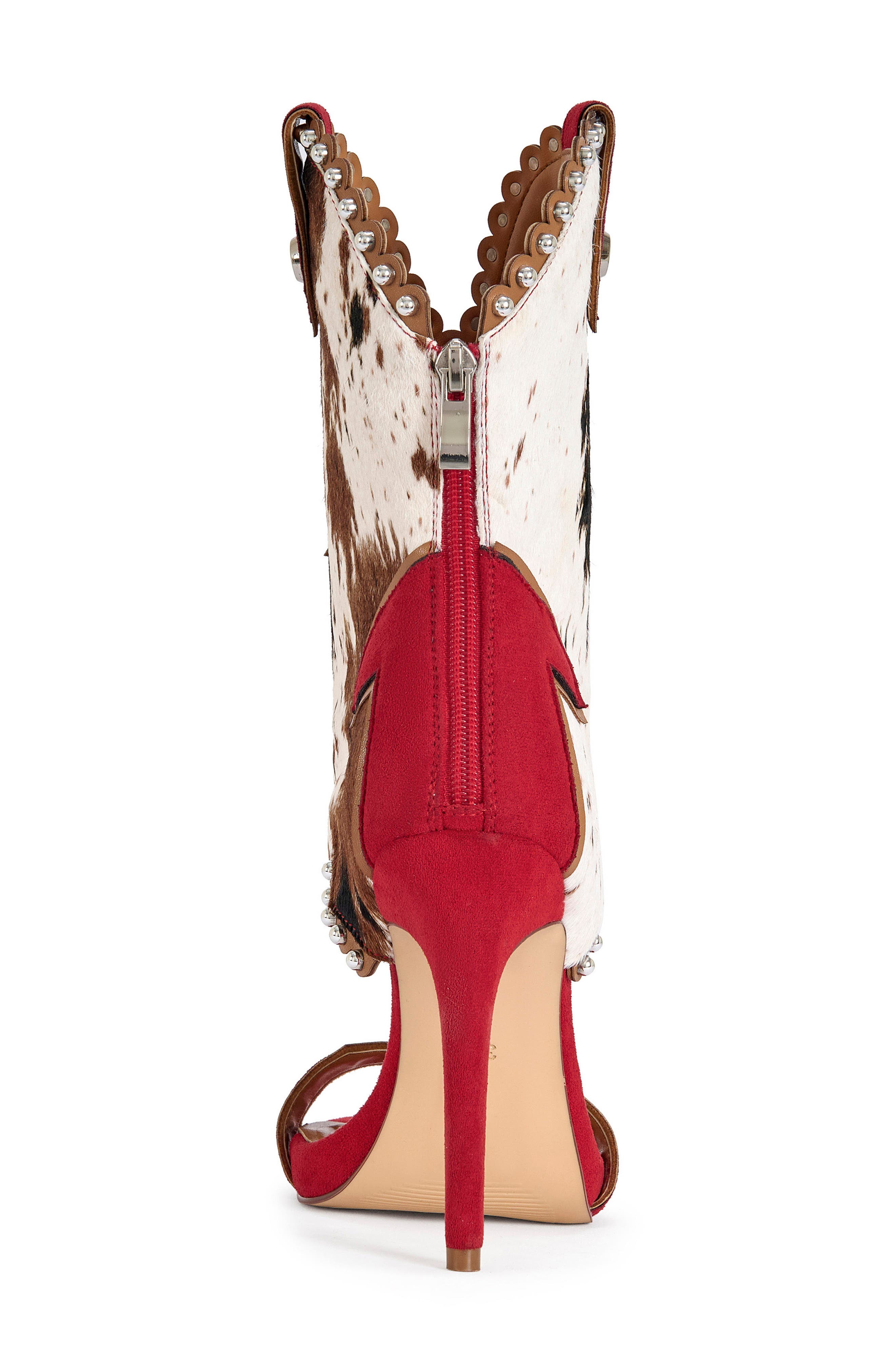 Tahlie Genuine Calf Hair Sandal, Alternate, color, RED MULTI