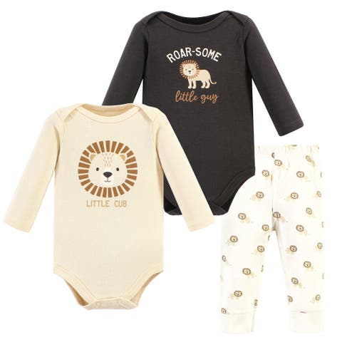 Coordinated 3-Piece Outfit with Long-Sleeve Bodysuit & Pants