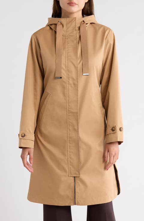 Hooded Midlength Raincoat