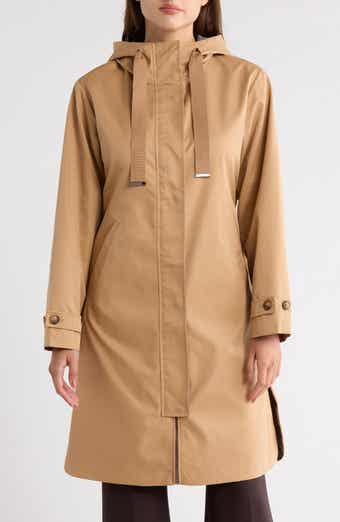 Bernardo Hooded Midlength Raincoat