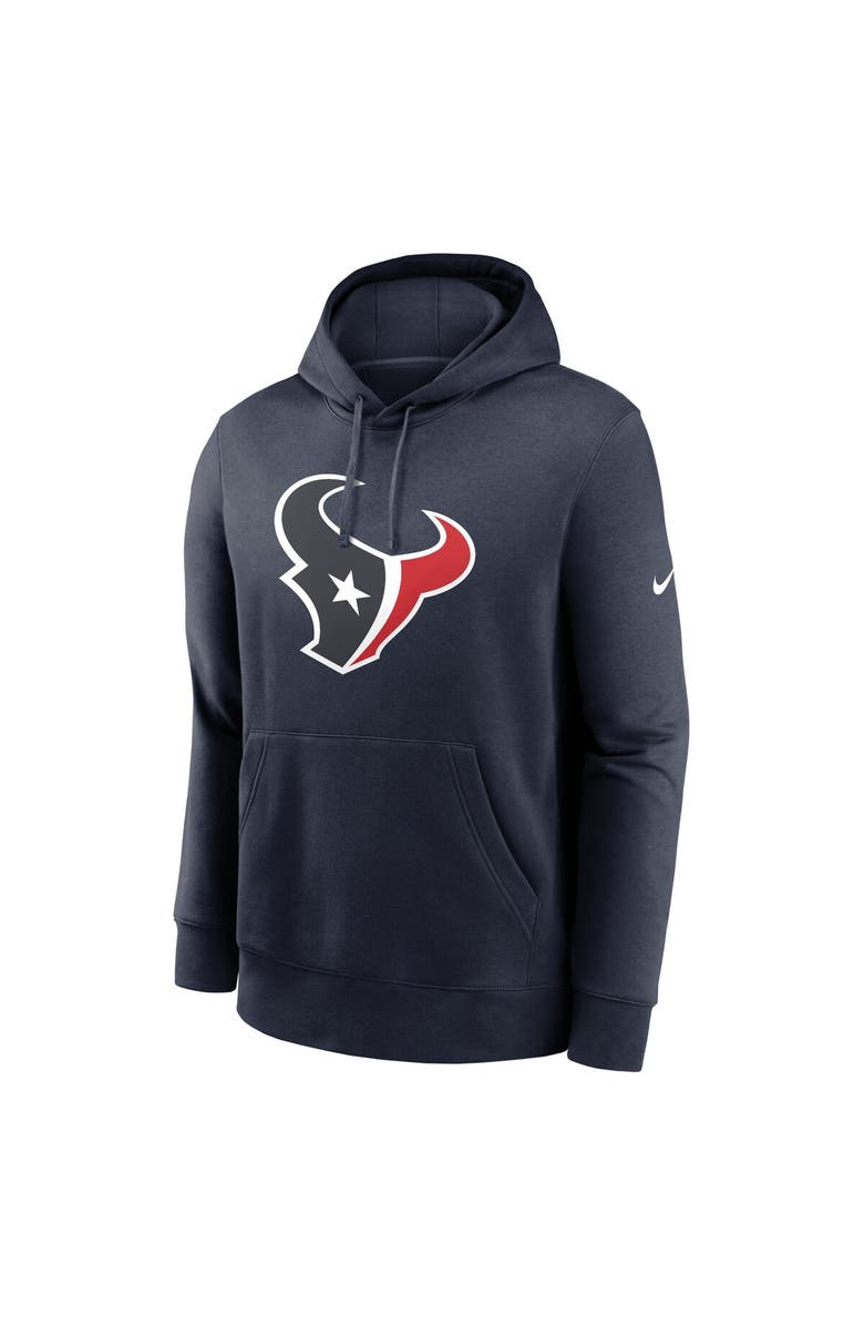 Nike Men's Nike Navy Houston Texans Club Logo Pullover Hoodie, Alternate, color, Navy