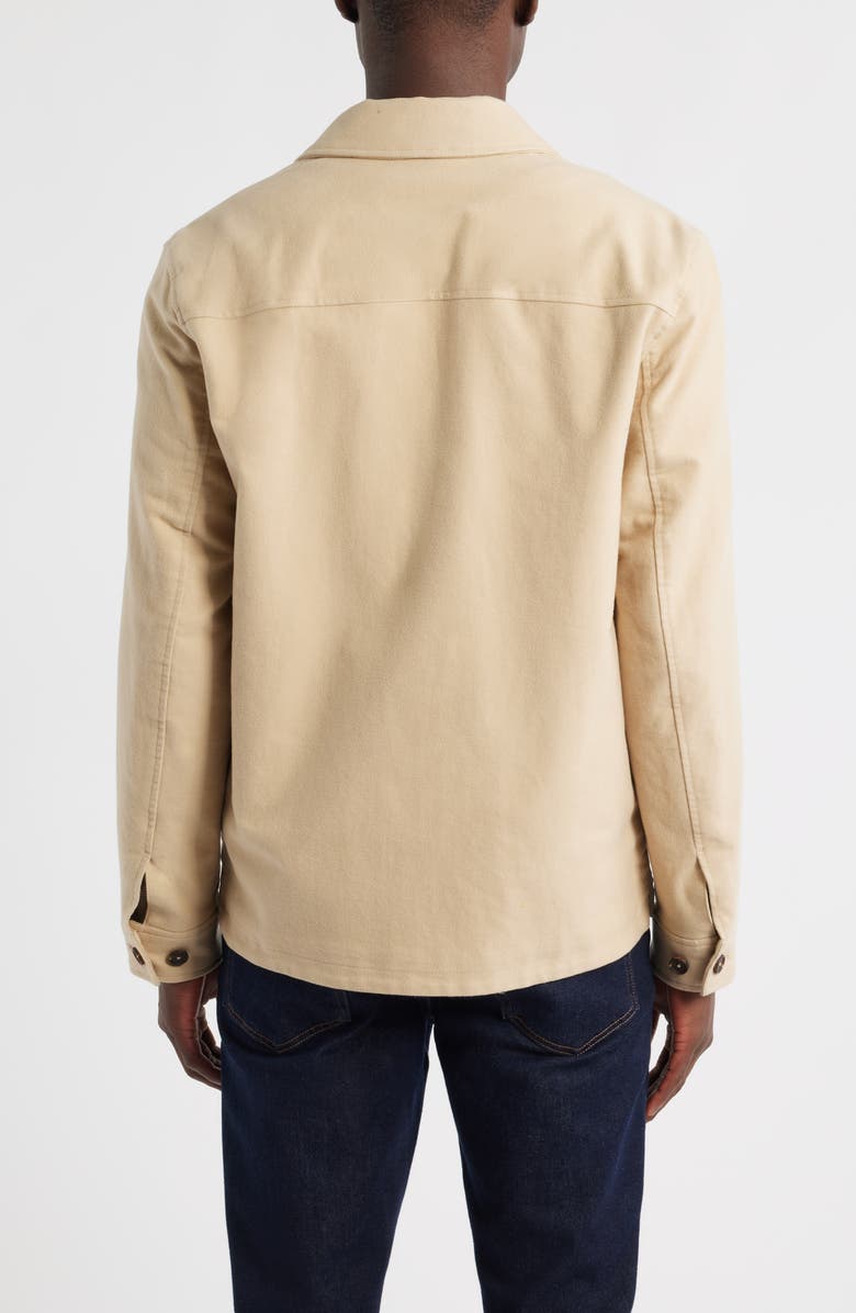 Brooks Brothers Cotton Moleskin Button-Up Shirt Jacket, Alternate, color, White Pepper