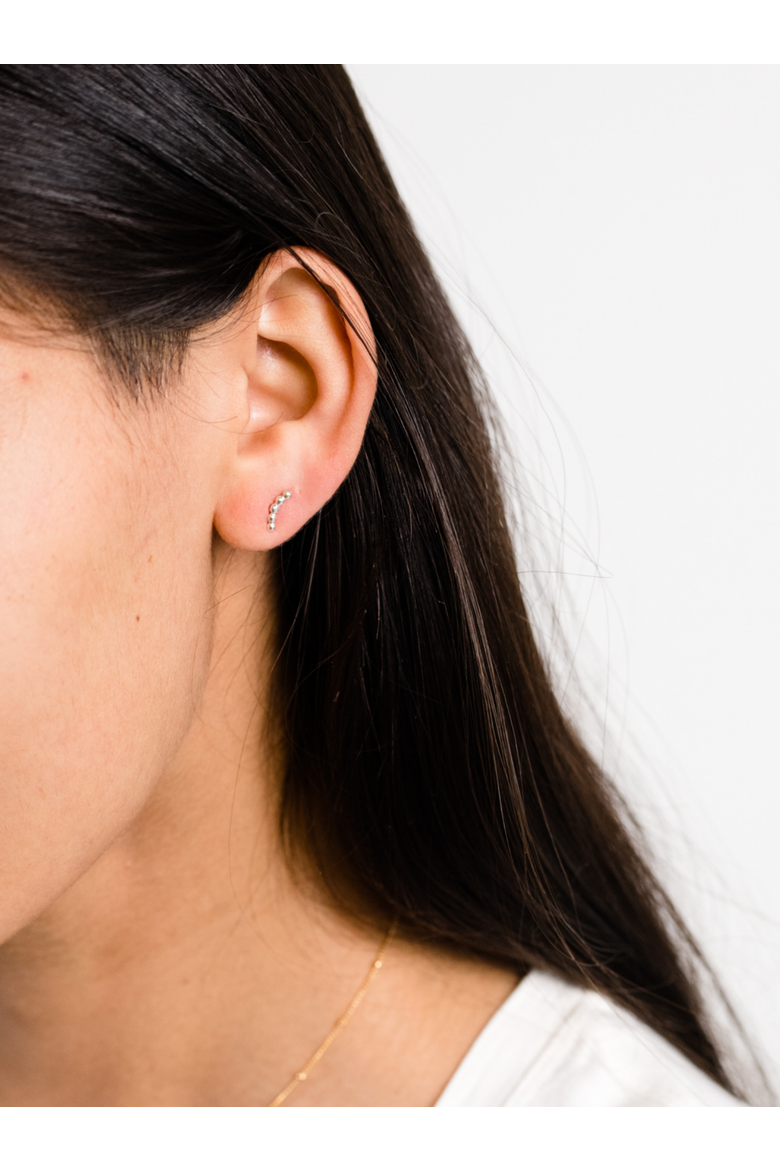 Caesar Stud Earrings Silver, Alternate, color, Silver