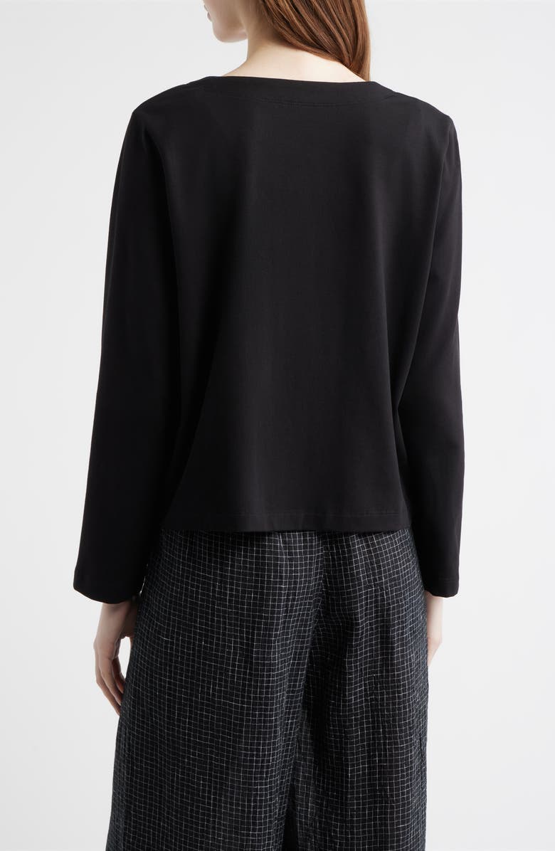 Eileen Fisher Stretch Organic Cotton Jacket, Alternate, color, Black