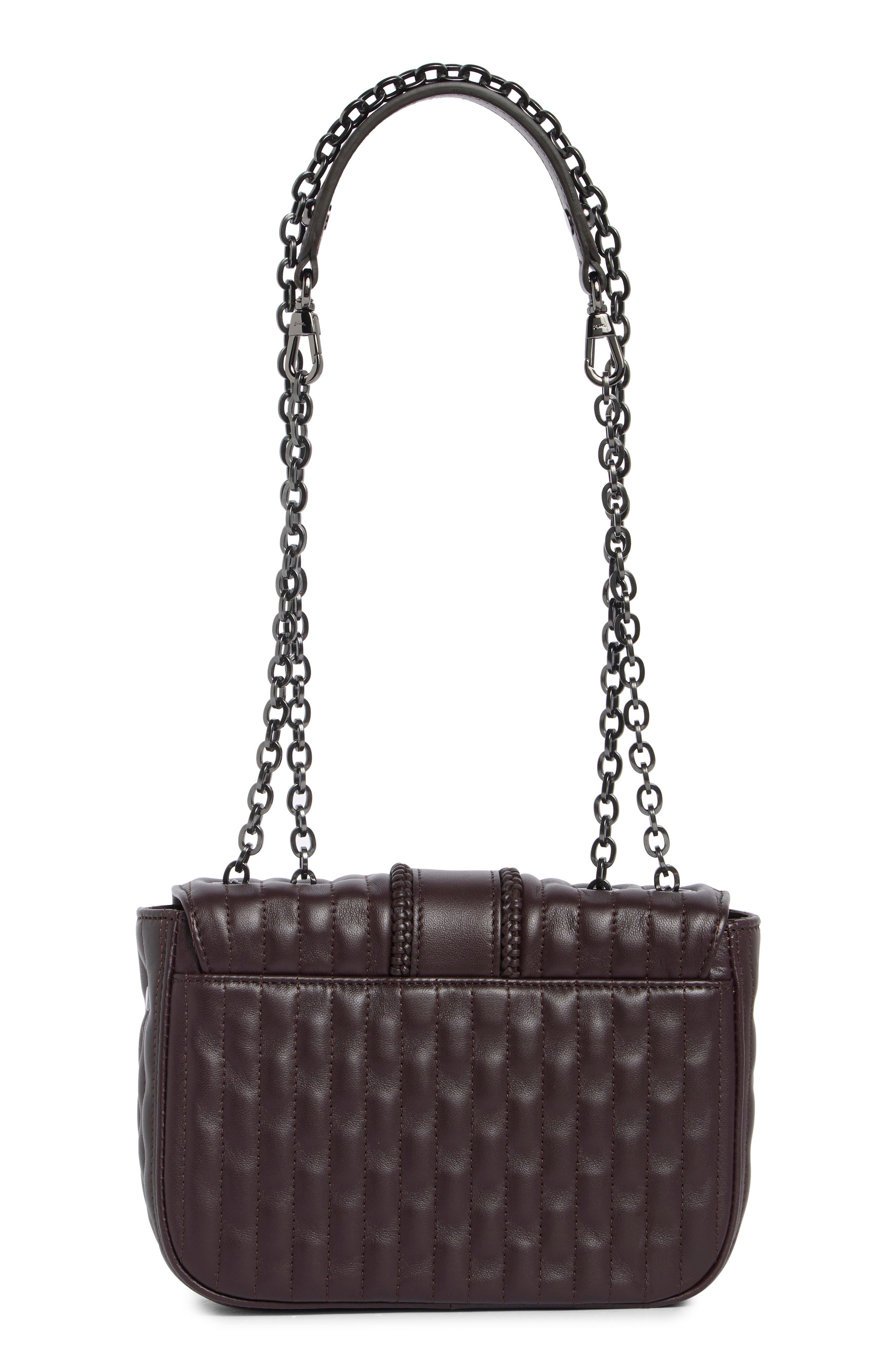 Longchamp Extra Small Quilted Leather Crossbody Bag, Alternate, color, Eggplant