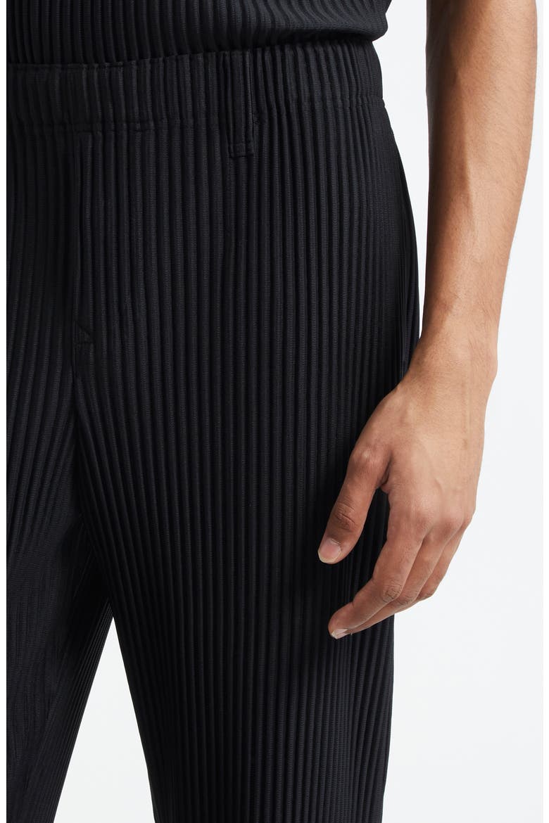 Basics Pleated Straight Leg Pants, Alternate, color, BLACK