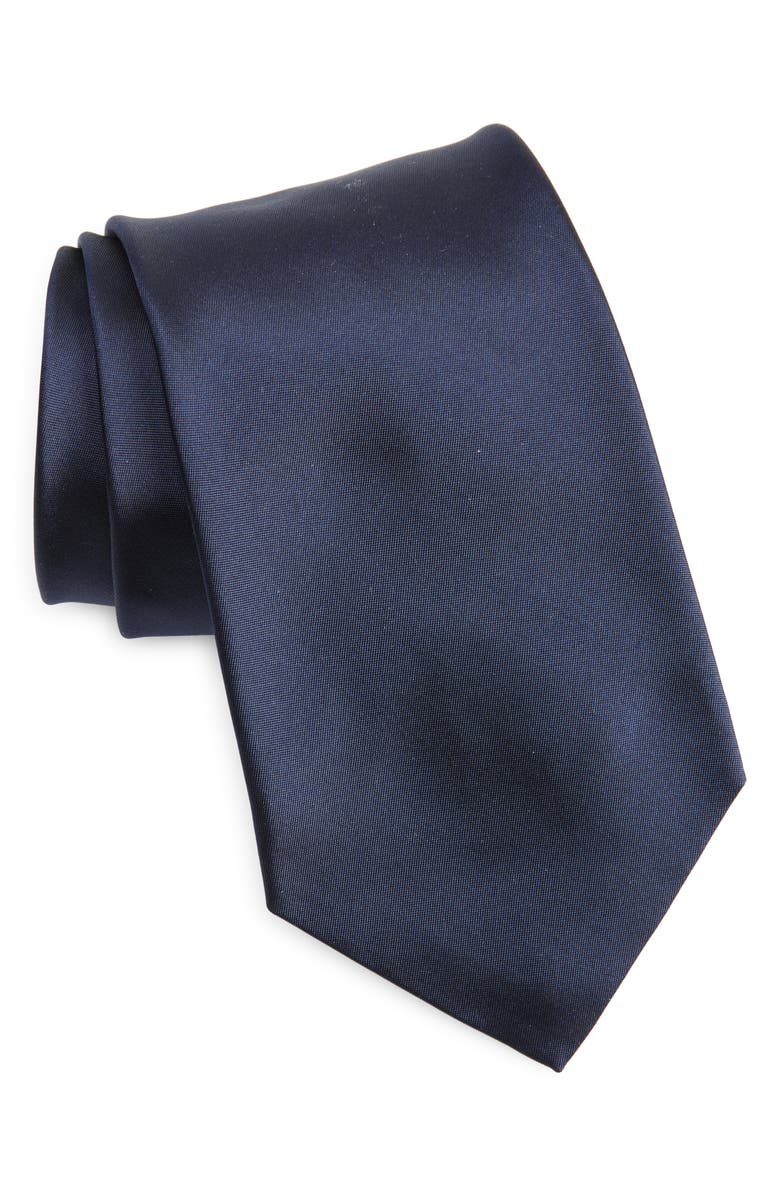 Ralph Lauren Purple Label Solid Silk Peau de Soie Tie, Main, color,